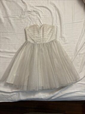 Sparkle Tulle Strapless Kids Dress in Ivory